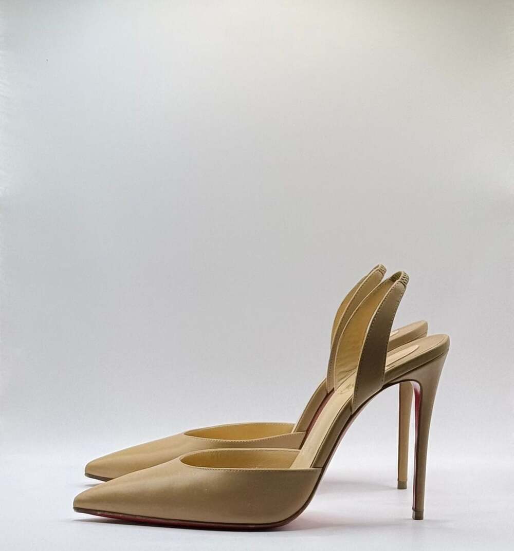 Christian Louboutin Leather Slingback Pumps - Neutrals Pumps